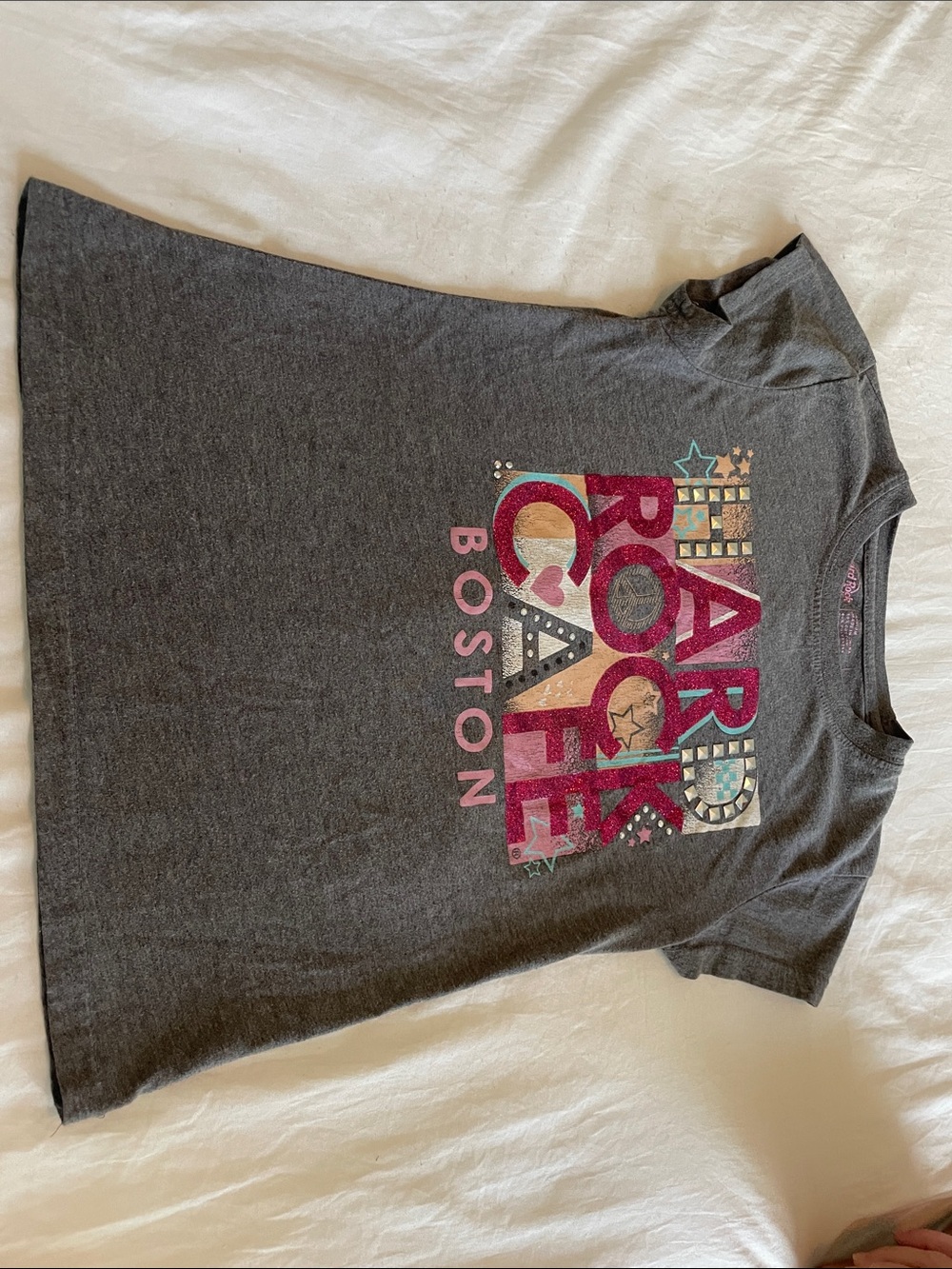 Hard Rock Cafe Gray Kids Tee with Colorful Graphic
